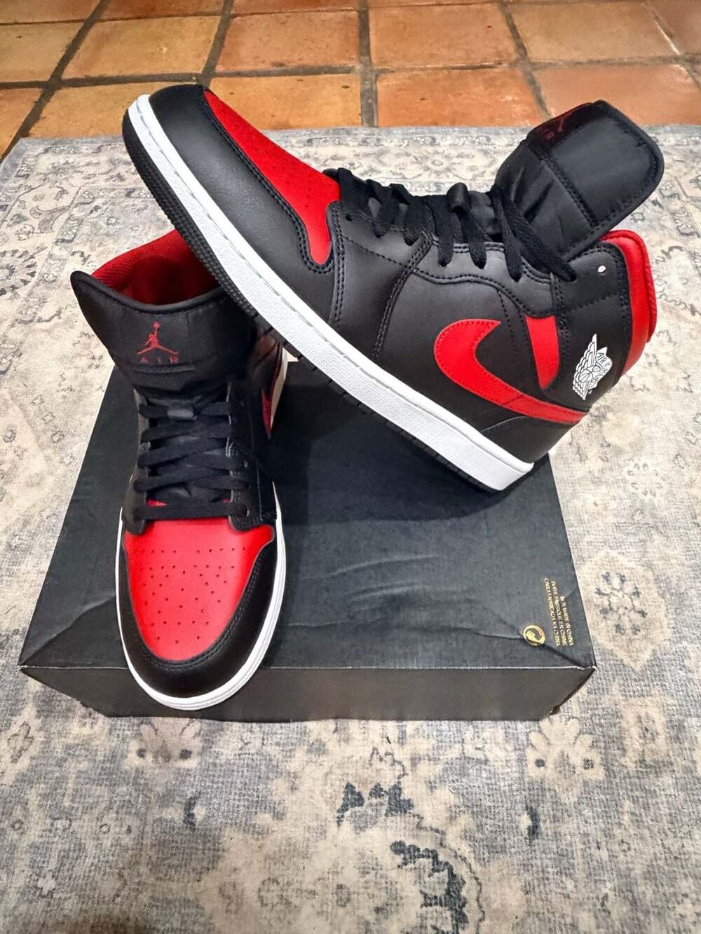 🔥 Air Jordan 1 Mid “Bred Twist” – Men’s 12 – New/Unworn  - No Lid to Box 🔥